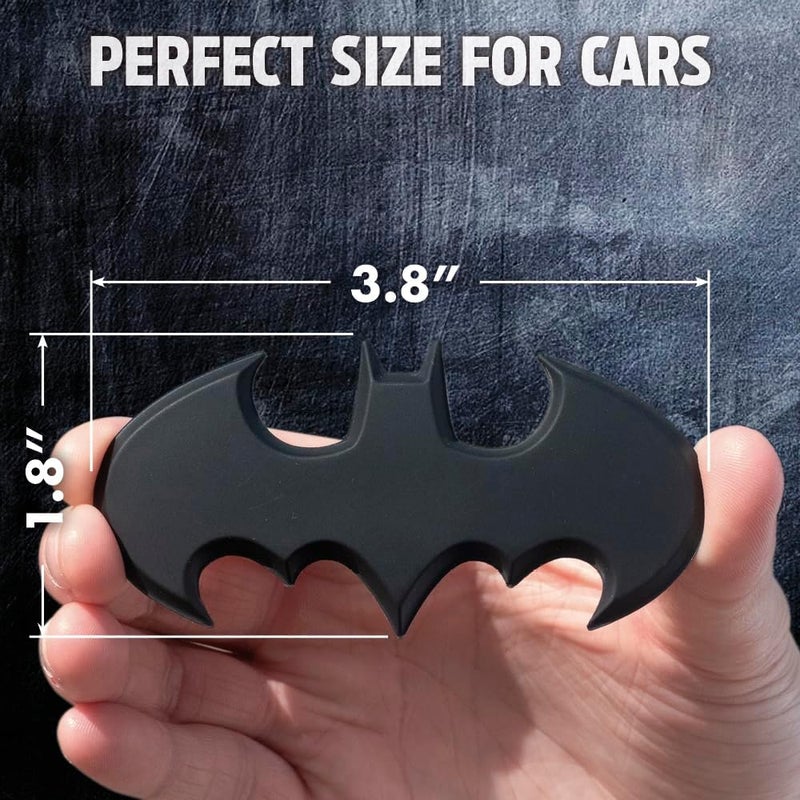 Fan Emblems Batman Car Emblem - 1989 Batwing Batarang Symbol 3D Auto Badge - Color: Matte Black - Size: 3.8 x 1.8 x 0.2 inches - Officially Licensed DC Car Accessories - Image 2